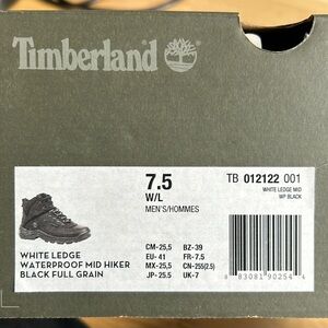 Men’s timberland white ledge waterproof mid hiker black full grain